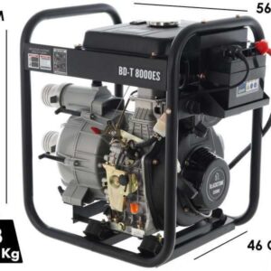 Dieselmotorpumpe Blackstone BD-T 8000ES für Schmutzwasser mit 80 mm Anschlüssen – Euro 5