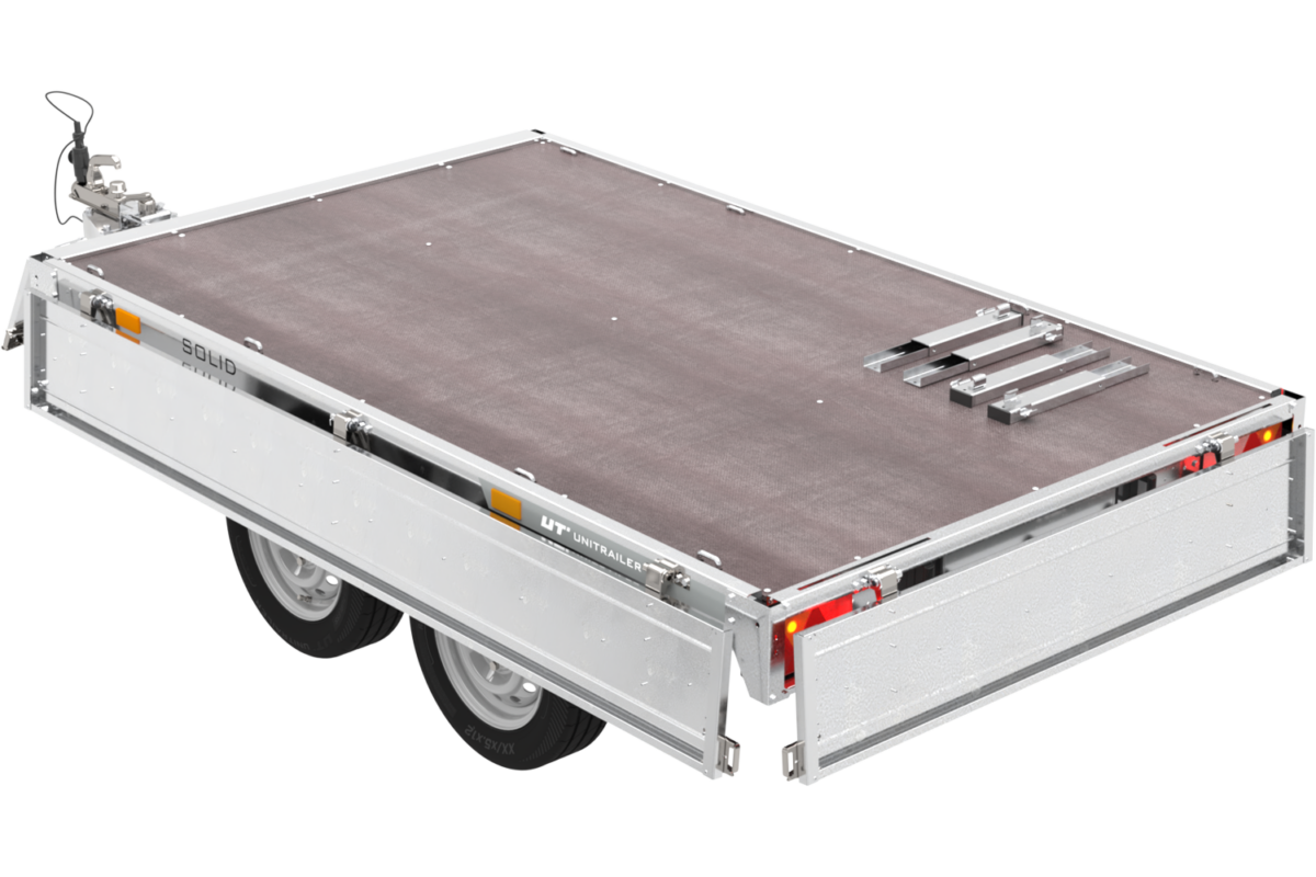 Zweiachsanhänger 254×151 mit Unitrailer Vollgummirädern 250/2 dmc 750 kg